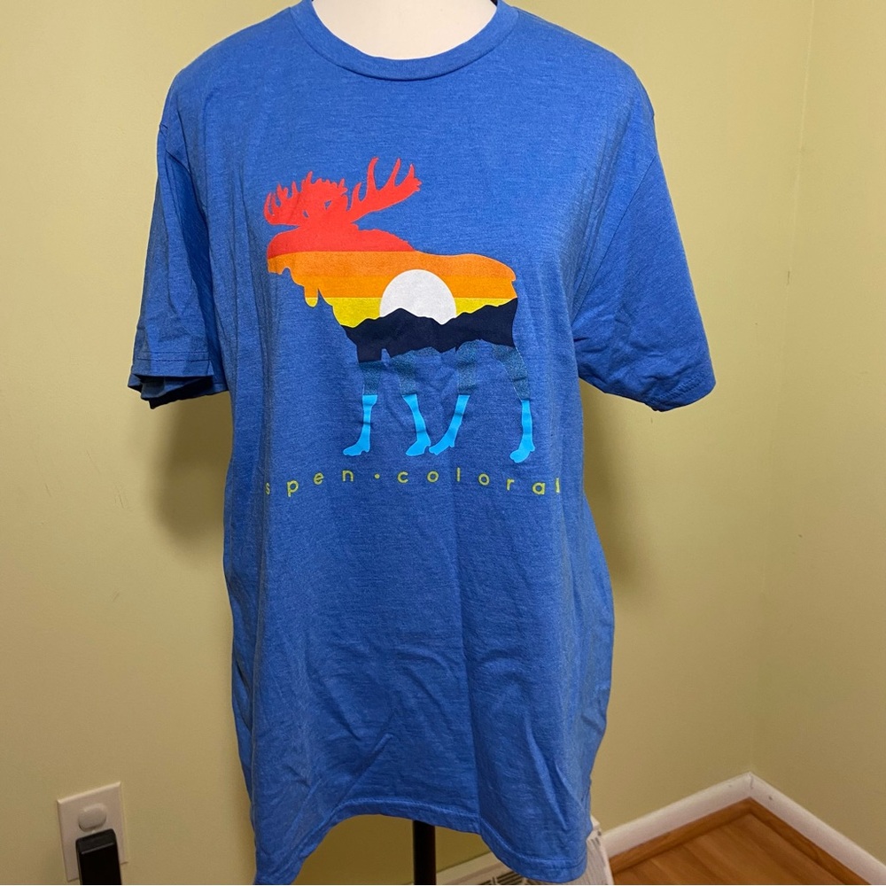 The Duck Company Aspen Colorado Blue Graphic cotton T-Shirt size L